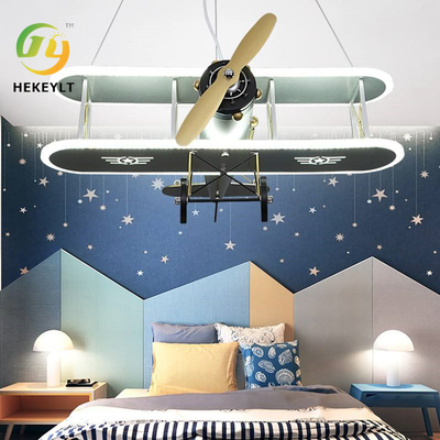 Creative LED Children'S Airplane Light Boy Bedroom Room Personality Smart Cartoon Pendant Light