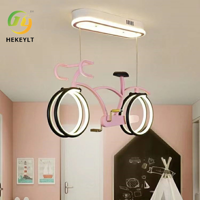 Children'S Room Bicycle Chandelier Eyeshield Simple Bedroom LED Personality Cartoon Bicycle Light