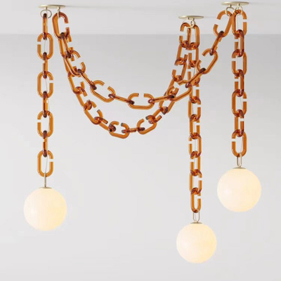 Modern Nordic Simple Glass Globe Creative Chandelier For Cloakroom Clothing Store Dining Room