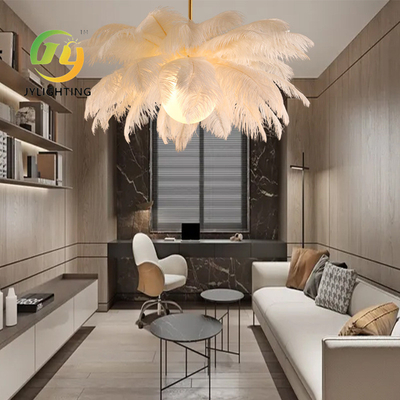 Nordic Creative Luxury Ostrich Feather Bird Pendant Light Modern Simple Bedroom Chandelier