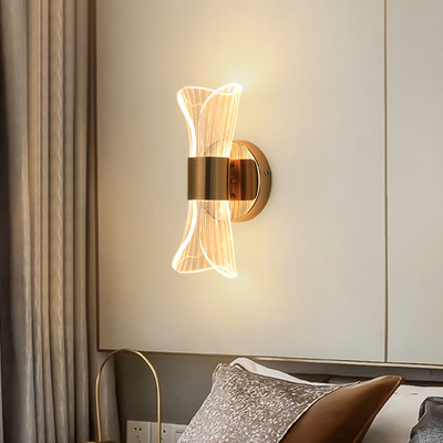 Modern LED Acrylic Metal Transparent Streamer Wall Light For Bedroom Aisle Living Room