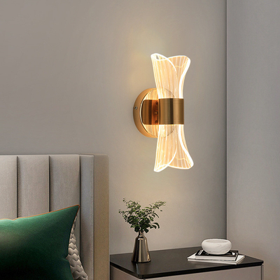 Modern LED Acrylic Metal Transparent Streamer Wall Light For Bedroom Aisle Living Room