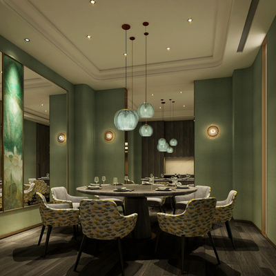 JYLIGHTING Restaurant Nordic Pendant Light Creative Hotel Study Bedroom Tree Leaf Glass Light