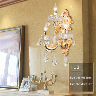 6KG Luxury Contemporary Zinc Alloy E14 Candle Crystal Wall Lights