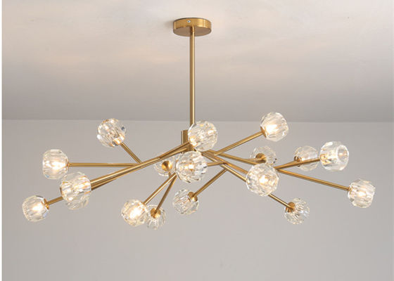 Height 53cm Golden Indoor G9 Tree Branch Crystal Modern Pendant Light
