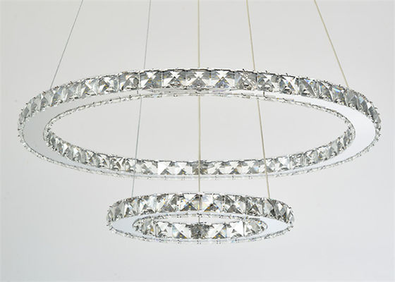 Diamond Crystal Chrome Mirror Finish 64W Stainless Steel Modern Ring Light