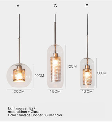 Luminous Flux 110lm FYDGY0013 Modern 20*18cm Glass And Brass Pendant Light