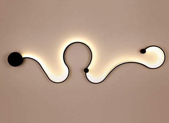 PMMA Silica Gel Lampshade 110v 240v Led Wave Modern Wall Light
