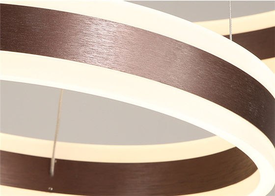 Brown Lampshade 100cm Minimalist Modern Ring Light For Restaurant