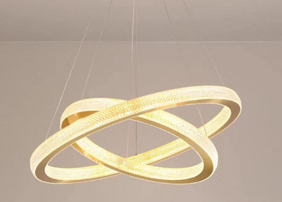Size 40x60x80x100cm Clear Gold Color LED Ring Ceiling Light For Hotel Hall