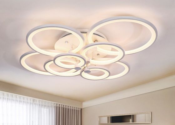 Multi Heads Lighting Area 15m2 LED AC85V Circle White Indoor Hanging Light