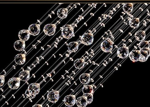 450*140*700mm Long Modern Crystal Pendant Light For Rotating Stair