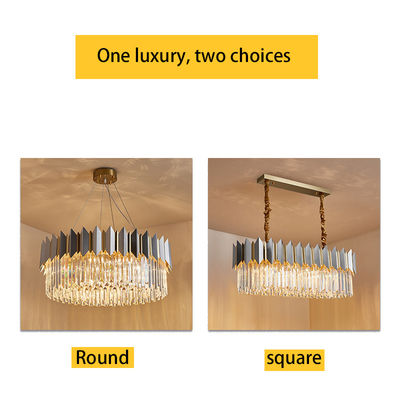 Luxury Length 90cm Crystal Pendant Chandelier For Dining Room