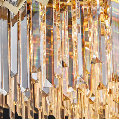 Chandelier Modern K9 Crystal Raindrop Chandelier Lighting hanging LED Ceiling Light Fixture Pendant Lamp for Dining Room