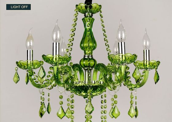 Suspended Green Color 40Watts Tree Shape Candle Style Chandelier