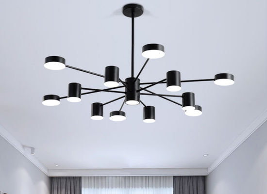 Metal Black Modern Pendant Light Led Chandelier Haning Lighting For Living Room