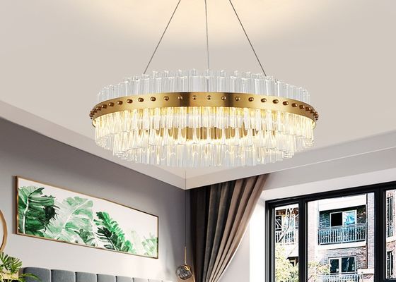 E14 Diameter 120cm LED Crystal Pendant Light For Dinning Room