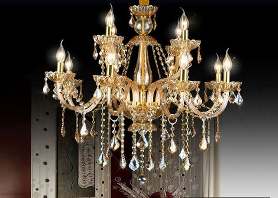 6 Bulbs 850*700mm K9 Stainless Steel 220V Hanging Candle Chandelier
