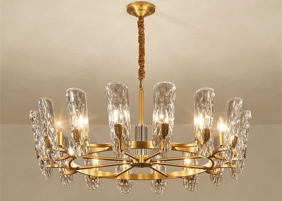Gold Led Living Room 240V 100*45cm Crystal Hanging Pendant Lights