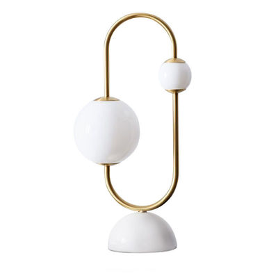 Glass Balls White Gold Iron Length 38cm Height 69cm Bedside Table Lamp