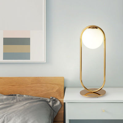 Hotel Energy Saving Diameter 18.5cm Height 50cm Gold Nightstand Lamp