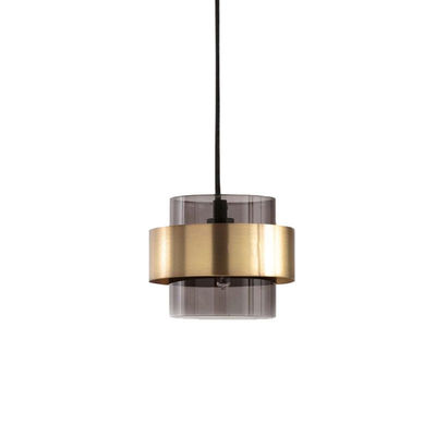 Nordic bronze and smoky grey simple glass pendant light for living room