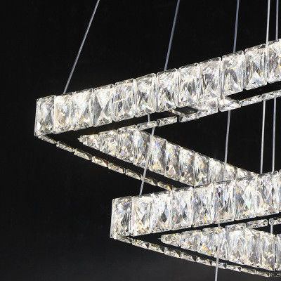 4000k LED Crystal Chrome Modern Pendant Light For Living Room
