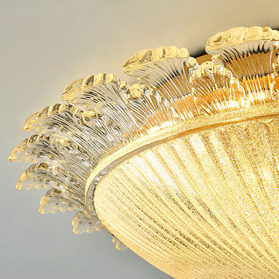 Bedroom Glass Gold Iron Art + Art Glass Led surface mount Ceiling Light