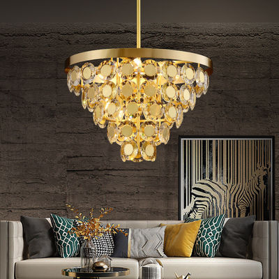 Indoor Decoration E14 Gold Stainless Steel Crystal Chandelier light