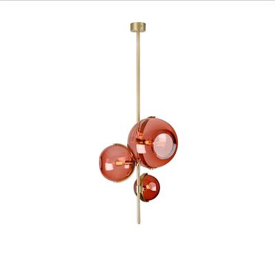 Indoor Decoration E14 S Gold Plating Iron Glass three balls Pendant Light modern