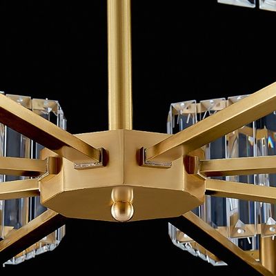 Pure Copper Hanging Crystal Chandelier E14 Light Source Nordic Luxury