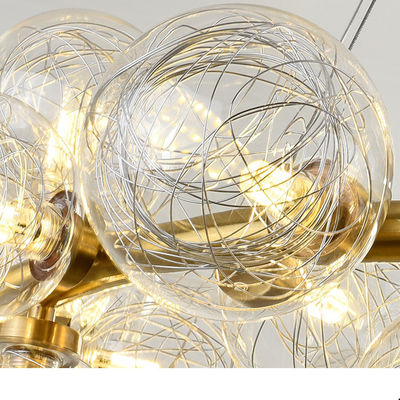 Indoor Mercerized Glass Ball Pendant Lights Modern G4 Light Source