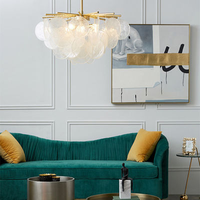 Indoor Decoration Iron Copper Glass Pendant Light Modern E14 E27 Light Source