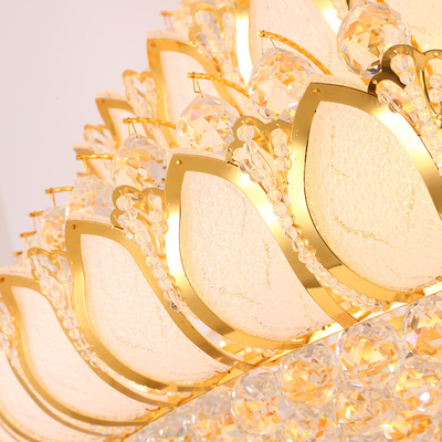 Golden Glass E14 Led Crystal Pendant Light 2700k Crystal Ceiling Lights