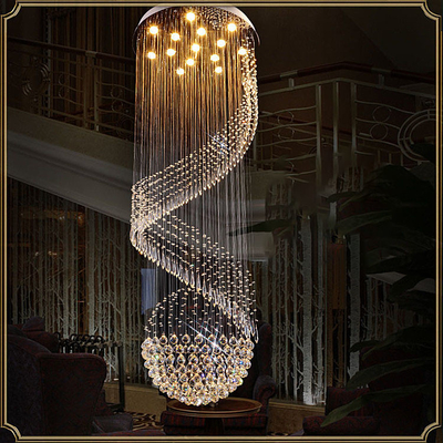 Classical Style Raindrop Staircase Pendant Light Height 1500mm