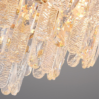 Indoor Lustre Modern Crystal Pendant Light Dia 80cm For Living Room