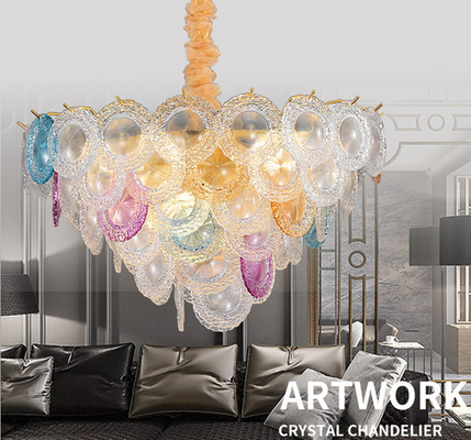 Elegant Decorative Hotel Glass Led Pendant Light E14 Height 45cm