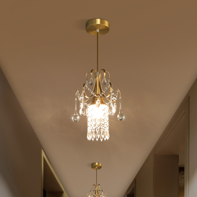 Custom Apartment Modern Crystal Gold Pendant Light D23*H30cm