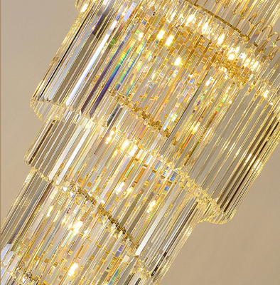 Luxury High Crystal Pendant Light For Hallway Staircase Hall 265V