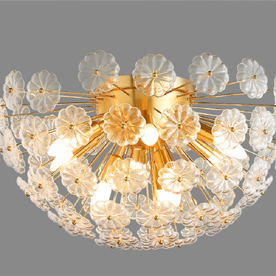 Living Room Crystal Pendant Light Decorative Creative Flowers Shape