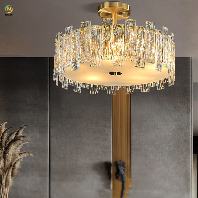 Villa Bedroom Copper LED Ceiling Light Indoor Wedding Fancy Decorative