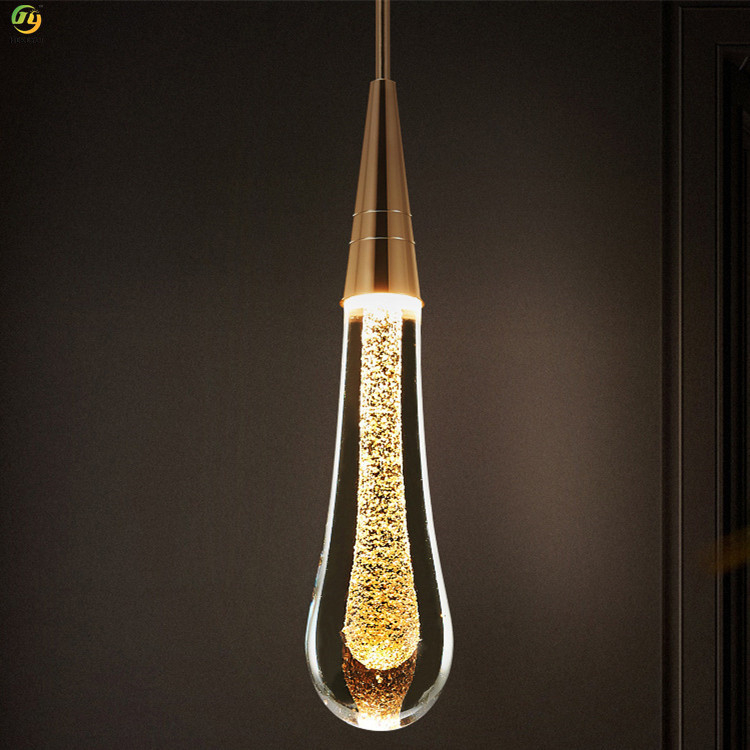 Water Drop Crystal Modern Pendant Light Hotel Lobby Decoration Staircase