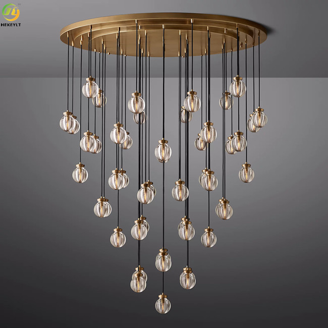 E12 Used For Home/Hotel  Copper Modern Fashionable Clear Crystal Pendant Light