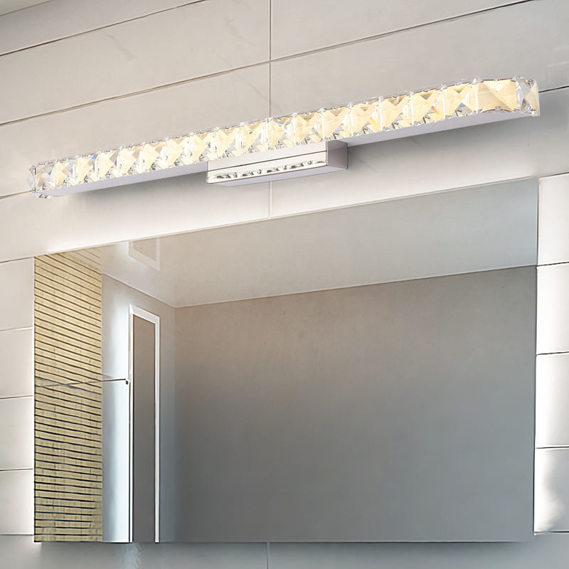 White LED Luxury K9 Crystal Bathroom Vanity Mirror Lights L33xW5xD8.5