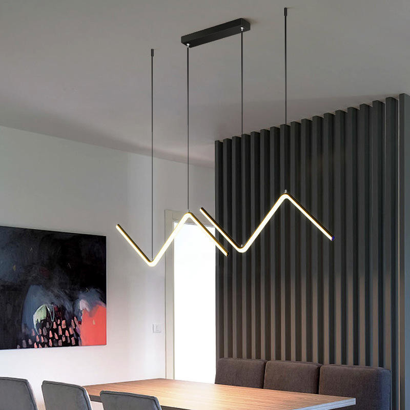 L90 X H120cm Modern Hanging Linear Pendant Light For Dining Room Restaurant
