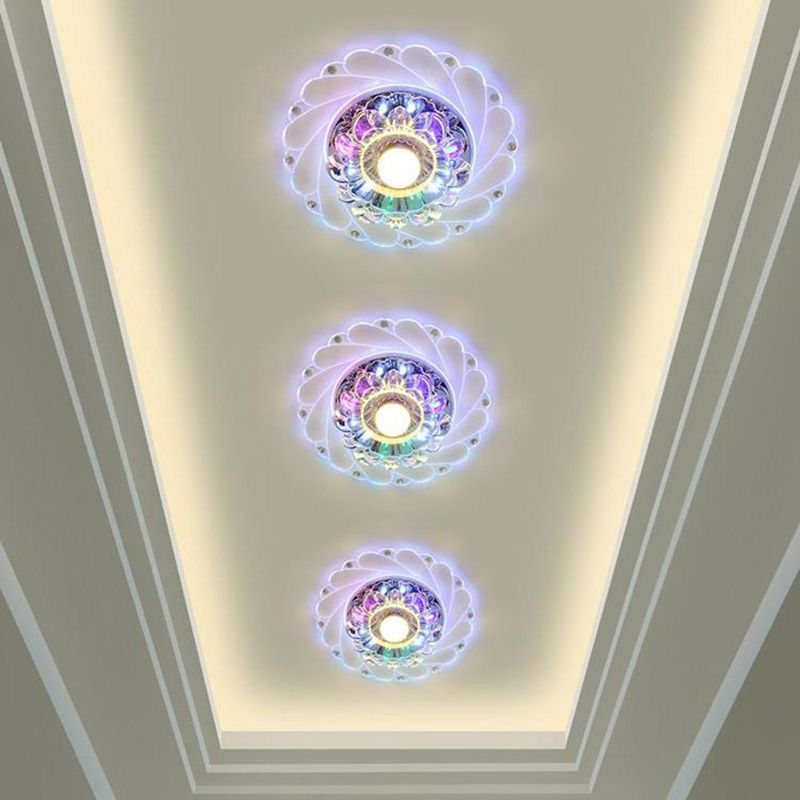 Modern Crystal Corridor Diameter 200mm Mini Colorful LED Ceiling Lamp
