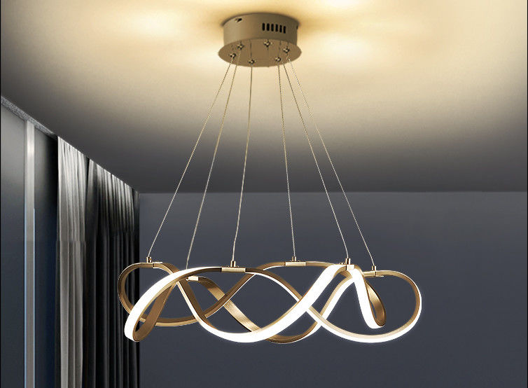 Acrylic Lampshade Power 33w 50w 69w Iron Gold Modern Ring Light