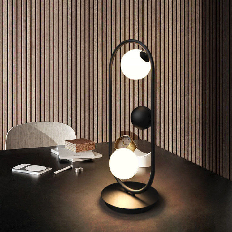 Luminous Flux 110lm Gold / White / Black 26*65cm Glass Bedside Lamp