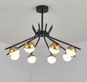 6heads Acrylic Iron Modern Pendant Light Indoor Decoration