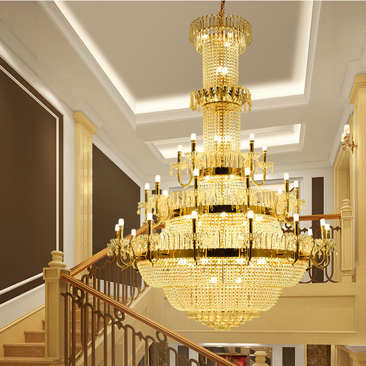 Dia 1200mm Villa Hotel Staircase Pendant Light E14 With 44 Head